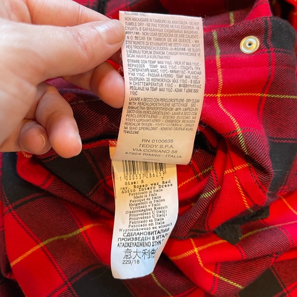 Rinascimento SZ S Red and Black Holiday Plaid Dress! - Picture 9 of 14